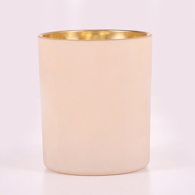 O frasco de vidro dourado personalizado de 6 onças Scented a vela com tampas 40g