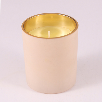 O frasco de vidro dourado personalizado de 6 onças Scented a vela com tampas 40g