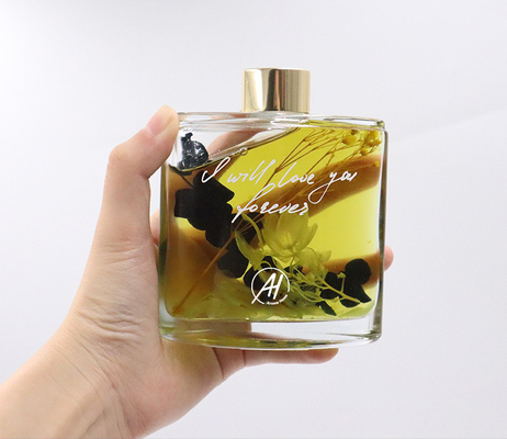 Presente luxuoso da garrafa do quadrado de Reed Diffuser 180ml do aroma ajustado com caixa branca