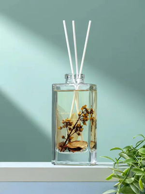 Presente luxuoso do perfume do quadrado de Reed Diffuser 150ml do aroma ajustado com flor secada