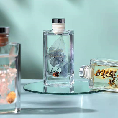 Presente luxuoso do perfume do quadrado de Reed Diffuser 150ml do aroma ajustado com flor secada