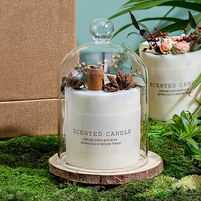 O aroma do vidro do abrandamento da aromaterapia do ODM Scented o Teakwood e o cigarro da vela