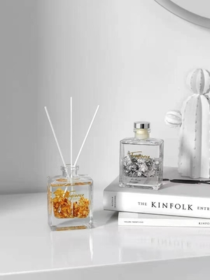 Canela Reed Diffuser Perfume 120ml do Natal com folha de prata do ouro