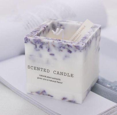 Os naturais do aroma do óleo essencial da alfazema Scented velas da coluna arredondam-se e quadrado