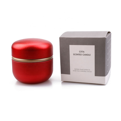 Círculo do ODM 6 onça Tin Container Candle Red Green com feijão de café