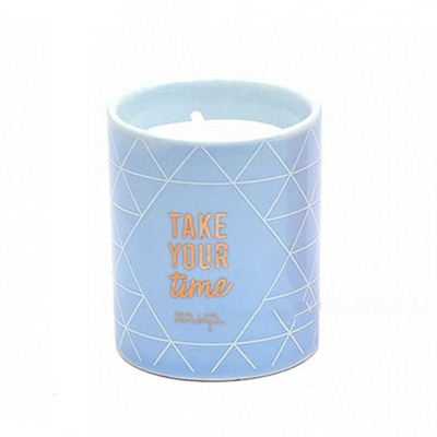 Cera cor-de-rosa azul da soja grande vela cerâmica no potenciômetro 16oz da cerâmica