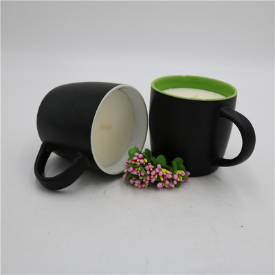 Vela Scented do copo de chá de Matte Black Ceramic Citronella Candle