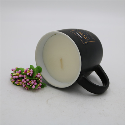 Vela Scented do copo de chá de Matte Black Ceramic Citronella Candle