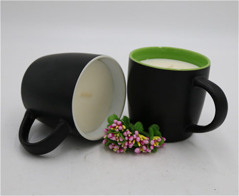 Vela Scented do copo de chá de Matte Black Ceramic Citronella Candle