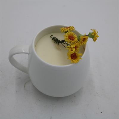vela cerâmica do frasco da aromaterapia da vela da soja da natureza 6oz branca simples