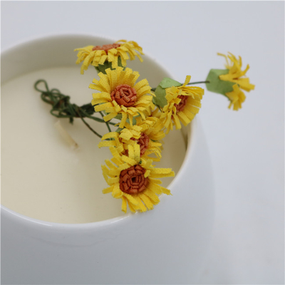 vela cerâmica do frasco da aromaterapia da vela da soja da natureza 6oz branca simples
