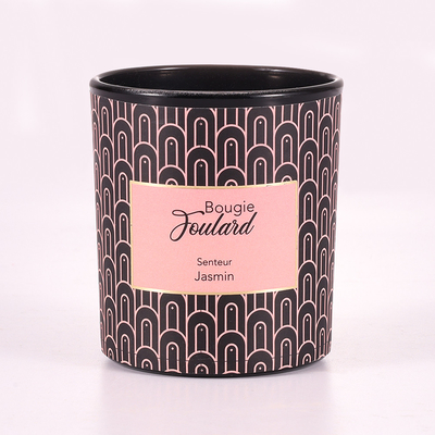 A baunilha Bean Soy Wax Glass Jar da casa do aroma Scented o preto 8oz da vela