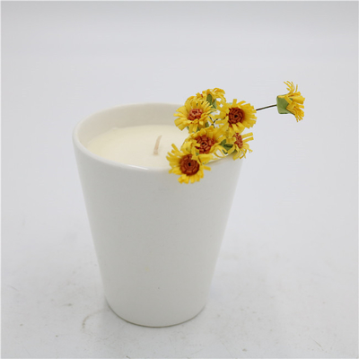Soja cerâmica Matte White Scented vela 7oz do copo de chá da casa do aroma